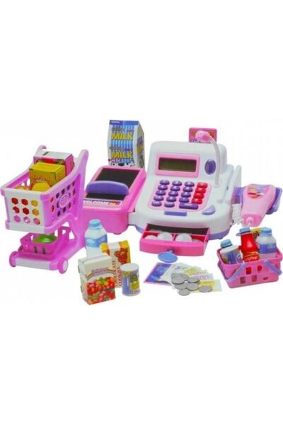 LeanToys Casă de marcat pentru magazin cu calculator și accesorii
