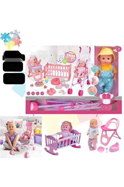 Trendbaby طقم عروسة غرفة نوم كامل – My Sweet Doll مجموعة لعب تفاعلية من Trend...