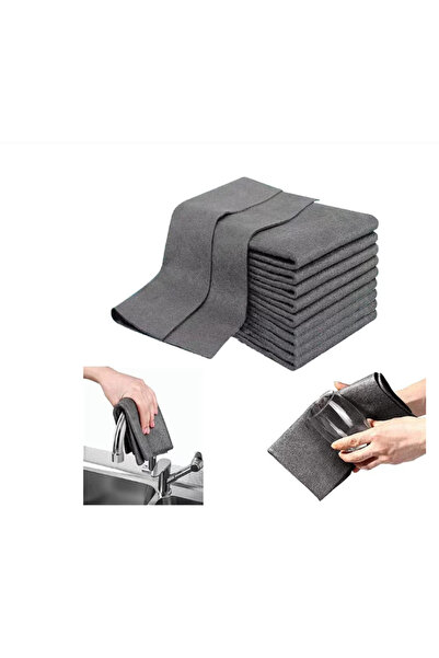 OEM Σετ 10 πανιών μικροϊνών 30x30 εκ. για καθαρισμό, πολυλειτουργικά, γκρι