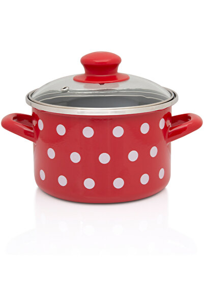 Metalac 2l pot with glass lid Tufne enamel/16cm/2l