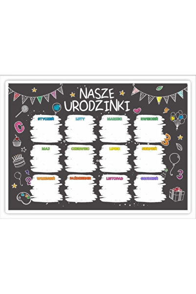 LearnHow Calendar aniversar - Tablă de scris cu cretă