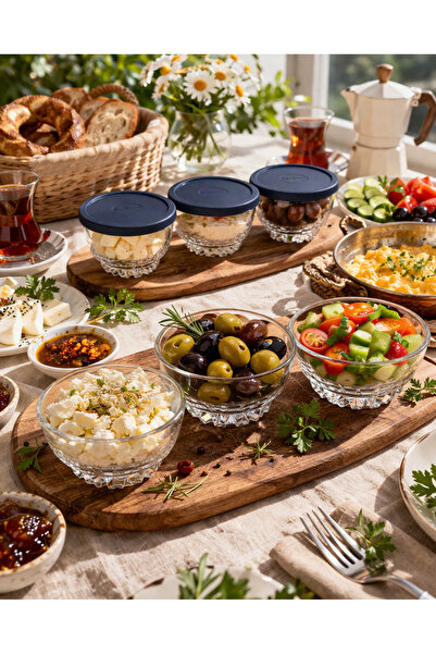Paşabahçe 6'lı Cam Tatlı/Kahvaltılık Saklama Kabı - Kapaklı Şık Saklama Kabı ...