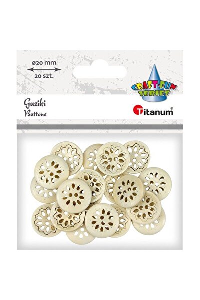 Titanum Nasturi din lemn, floare azurie, 20mm, 20 buc.