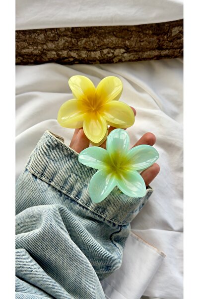 YOYYO Κίτρινο και πράσινο της μέντας Σετ με δύο κλιπ μαλλιών Lotus - Τροπικά ...