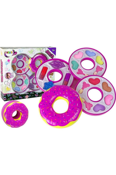 LeanToys Paletă de fard de pleoape și rujuri Donut pentru copii