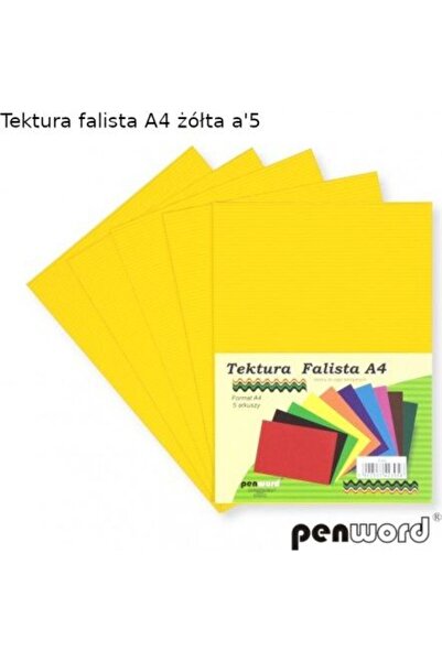 PENWORD Carton ondulat A4 galben 5 bucăți