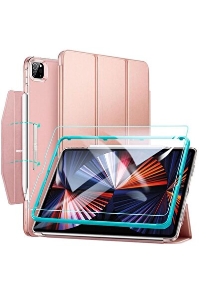 ESR Set Ascend Trifold Case Rose Gold + Tempered Glass iPad Pro 12,9 2021/2022