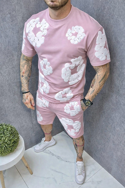 CLASSY.MODA Σετ Υπερμεγέθη Σορτς και Μπλουζάκι - Σετ Streetwear με 3D Puff Αν...