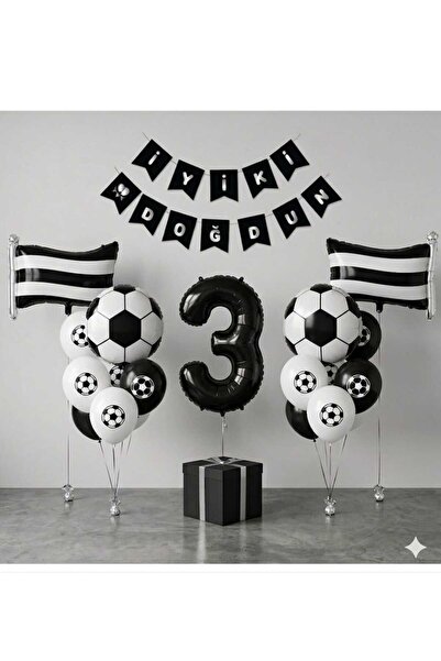 ÇITIPITISTORE Κίτρινο και μπλε σετ μπαλονιών γενεθλίων με θέμα το ποδόσφαιρο
