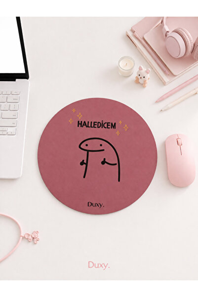 Duxy Espirili Kauçuk Mouse Pad, 19 cm, Kaymaz Taban, Ev Ofis Oyun için Rahat ...