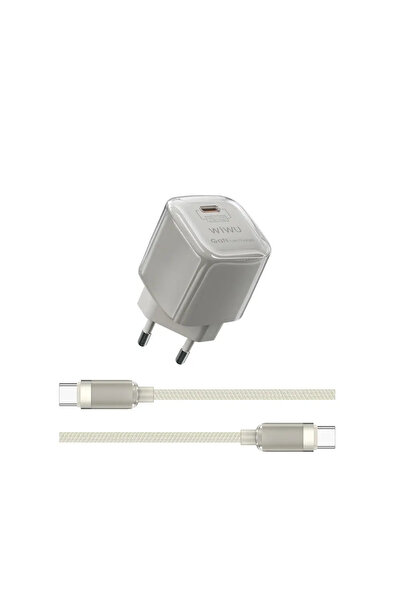 WIWU Jello 30W USB-C GaN Fast Charger with Cable Titanium (U017)