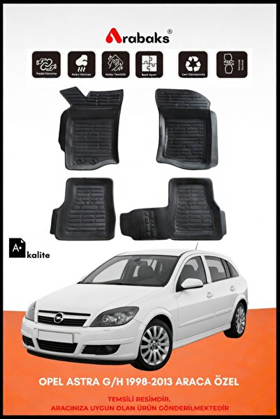 Arabaks OPEL ASTRA G/H 1998-2013 ARACA ÖZEL 3D Havuzlu Oto Paspas 4 Parça Kau...