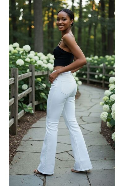 geenz manifacture White Cherry Lycra High Spanish Spanish Jeans Trousers