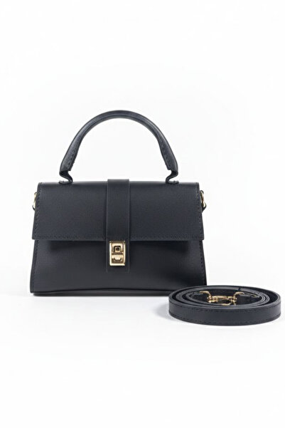 TOFİSA Women's Black Faux Leather Covered Mini Handbag - 28262-Black