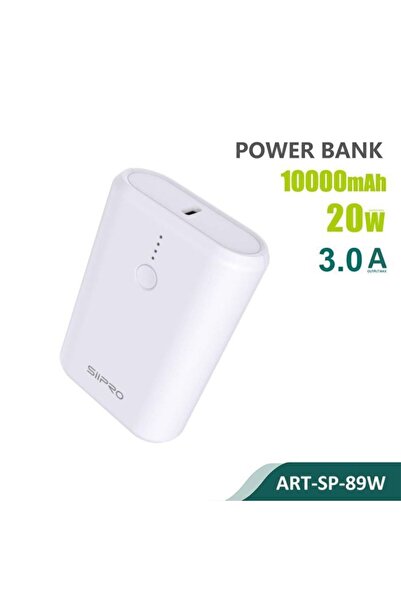 SiPro Siipro 1x PD USB-C 1x USB PowerBank 10000mAh White (SP-89W)