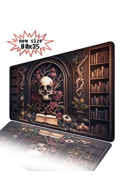 Mativia Kuru Kafa Gotik Tasarım XXL Gaming Mousepad 80x35 Kaymaz Taban Büyük ...