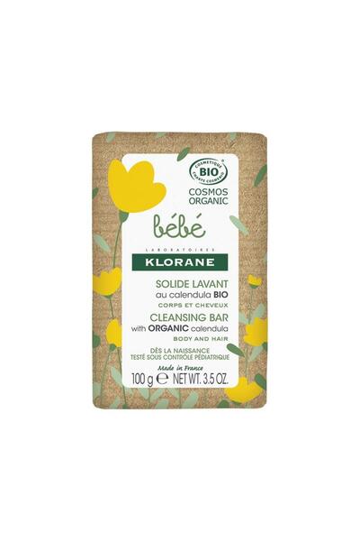 Klorane , Bebeluși, Vegan, Calmează, Săpun solid, Pentru păr și corp, 100 g