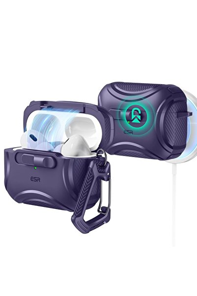 ESR Θήκη AirPods Pro 1/2 Cyber FlickLock Armor Purple (Magsafe Compatible)
