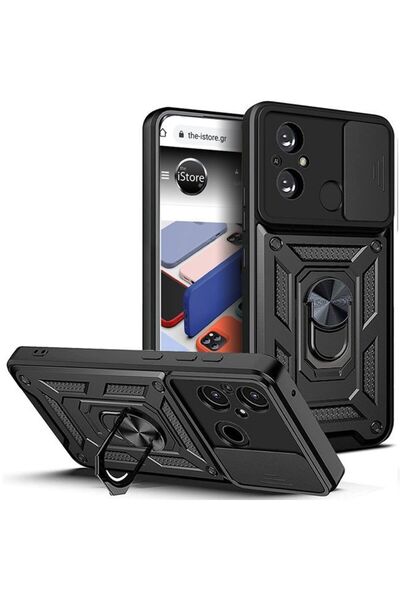 OEM Combo Kickstand Slide Camera Case Black Xiaomi Redmi 12C
