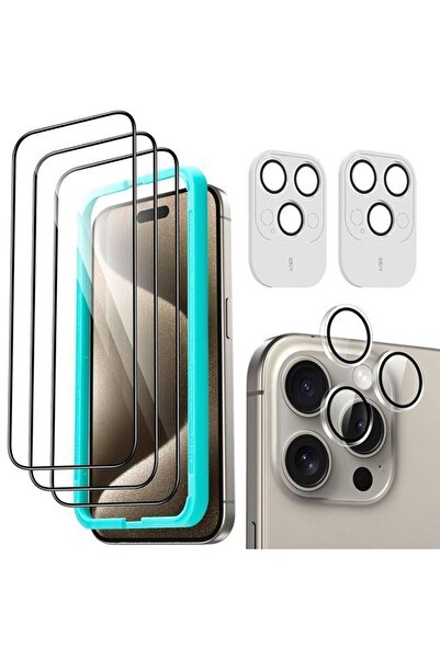ESR (3+2) Premium Quality Full Cover Tempered Glass + Camera Lens Clear iPhon...
