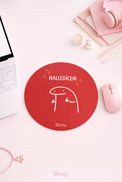 Duxy Espirili Kauçuk Mouse Pad, 19 cm, Kaymaz Taban, Ev Ofis Oyun için Rahat ...