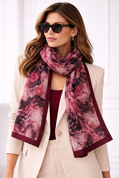 KRAFTELLA Desenli Bambu Kırınkıl Şal- Batik Desen Bambu Eşarp Şal-Terra Soft ...