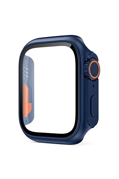 Orso 2-in-1 Switch to Ultra Hard Frame Blue + Tempered Glass Apple Watch 46mm