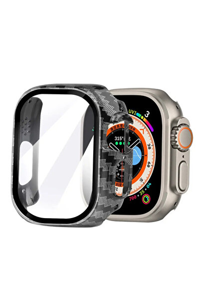 Orso Θήκη 2-in-1 Hard Frame Carbon + Tempered Glass Apple Watch 49mm