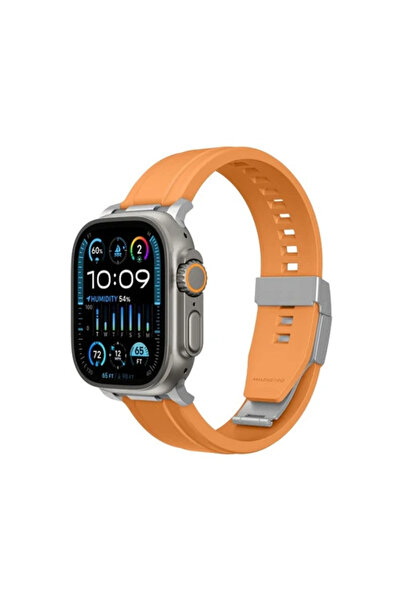 Amazingthing Λουράκι Titan Chrono Silicone Orange Apple Watch 44/45/46/49mm
