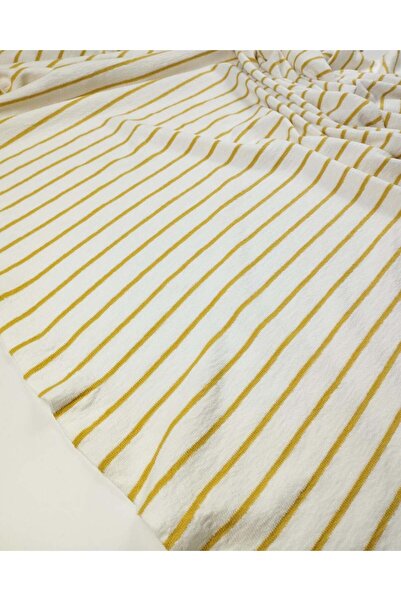 Kumaş Parça Πλεκτό ύφασμα σε χρώματα μουστάρδας και εκρού 140x290εκ.