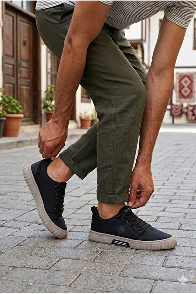 fort Ανδρικά παπούτσια από λινό με λεπτομέρεια εκτύπωσης Noka Adrián και λαστ...