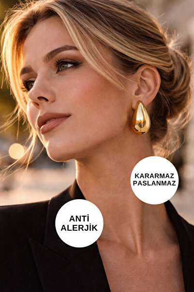 KAYOUBI Gold Color Earrings Non Tarnish Stainless Anti-Allergic Water Resista...