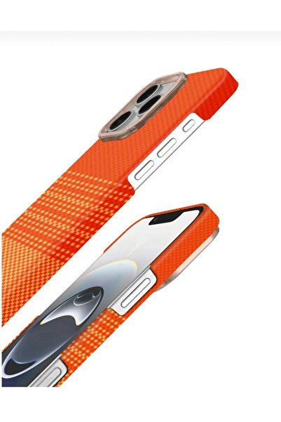 KaffCase iPhone 14 Pro Max Kılıf Kevlar Desenli Karbon M-Safe Magnetik Şarj V...