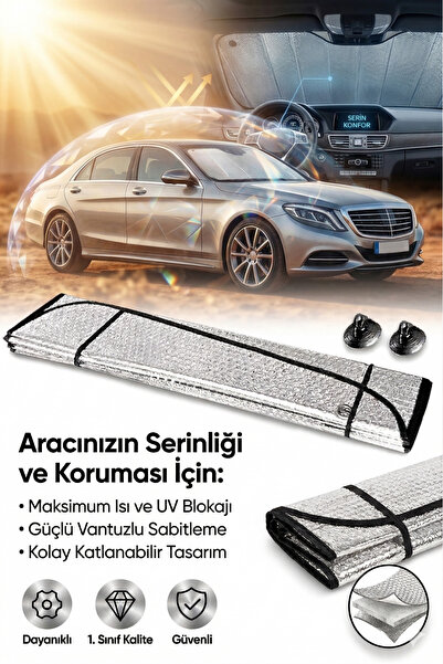 Autobase Oto Araç Araba Ön Cam Güneşliği Metalize Standart Boy