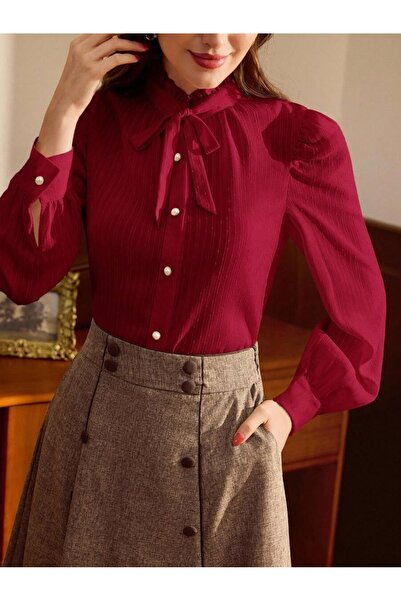 Iuliashop Cămașă roșie de damă Julia - Mărimea S
