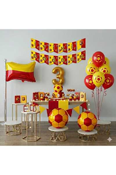 ÇITIPITISTORE Κίτρινο και κόκκινο σετ μπαλονιών γενεθλίων με θέμα το ποδόσφαιρο