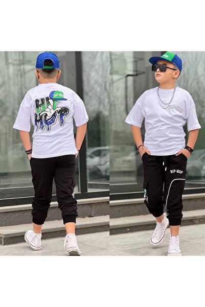 Bisahane Set de 3 tricouri cu șapcă HIP-HOP