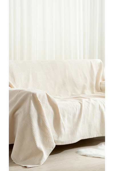 Comfort Craft Square Woven Modern Double Pike - Breathable Cotton Waffle Bedspread