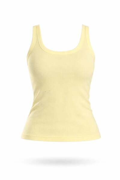 5in1Canpolat Yellow U-Neck Undershirt 16208