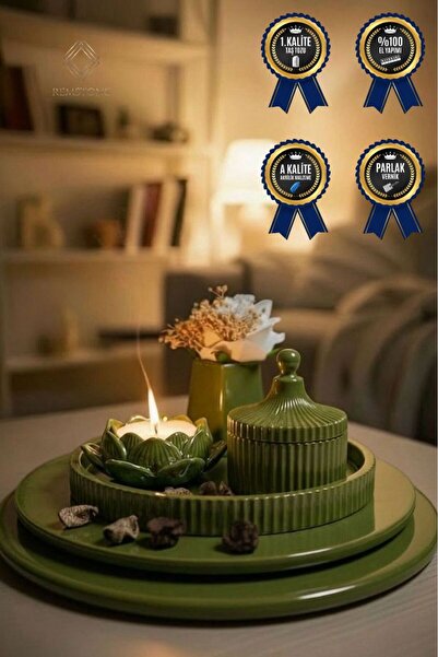 RemStone Dekoratif Obje & Biblo Minimal Tepsi Seti – Mumluk & Dekoratif Vazo ...