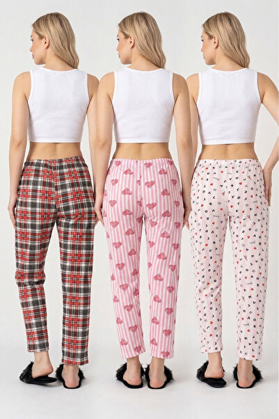 DONEX Pantaloni de pijama pentru femei, din bumbac, subțiri, respirabili, cu ...