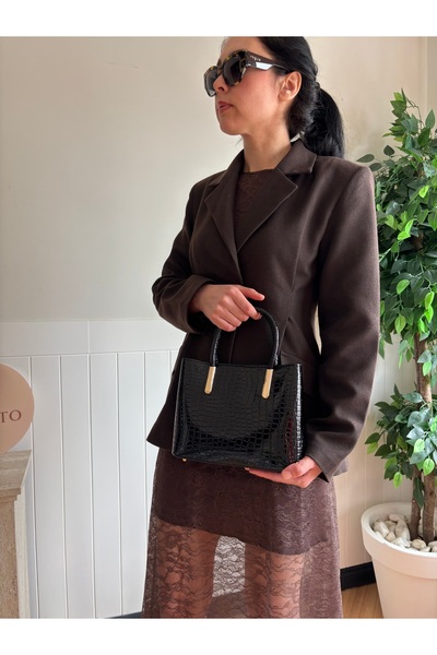 lalettobags حقيبة يد وحقيبة كروس نسائية سوداء من طراز ريفا