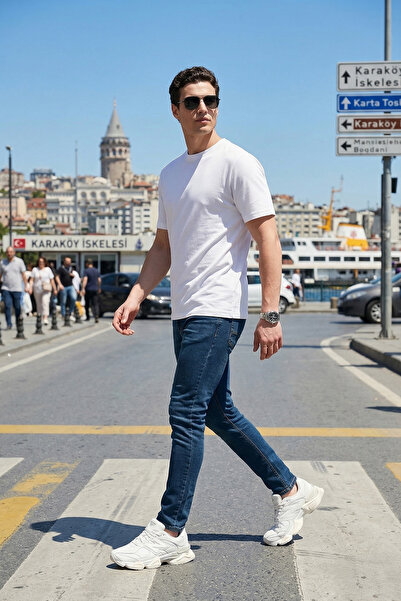 Buratti Ανδρικό τζιν παντελόνι στενής γραμμής με χαμηλή μέση και στενό τελείω...