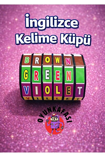 OYUNKAFASI İngilizce Kelime Küpü – Eğitici Oyuncak, Döndürmeli Mini Zeka Oyunu