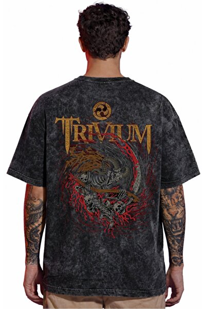 SEVBANO Tricou unisex supradimensionat cu imprimeu pe spate, cu design Triviu...