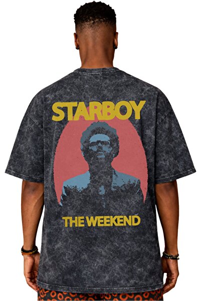 SEVBANO Σχέδιο The Weeknd Starboy Rapper Singer Μπλουζάκι με στάμπα στην πλάτ...