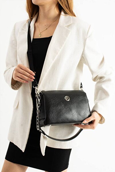 OZ&BU Women's Chain Strap Shoulder Crossbody Bag with 3 Compartments Soft Lea...