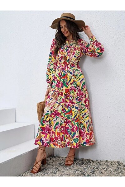 Iuliashop Rochie lungă multicoloră Maude - M