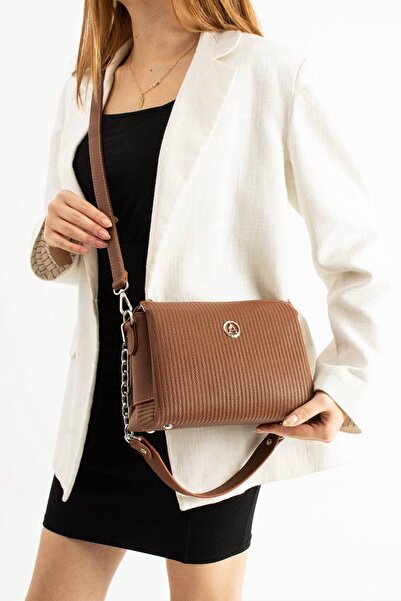 OZ&BU Women's Chain Strap Shoulder Crossbody Bag with 3 Compartments Soft Lea...