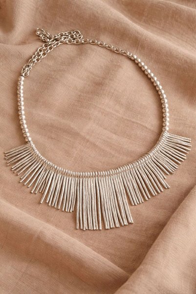 KARE ACCESORIES Bohemian Style Silver Color Tassel Detailed Necklace